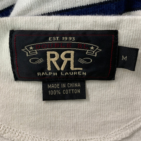 RRL by RALPH LAUREN Size M Cream Navy Stripe Cotton Nautical T-shirt