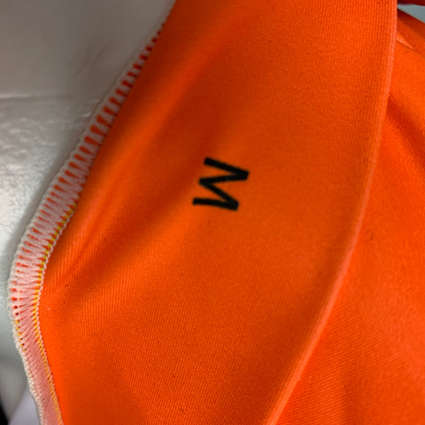 WALTER VAN BEIRENDONCK FW19 Size M Orange Pink Graphic Nylon Jersey Bike Top