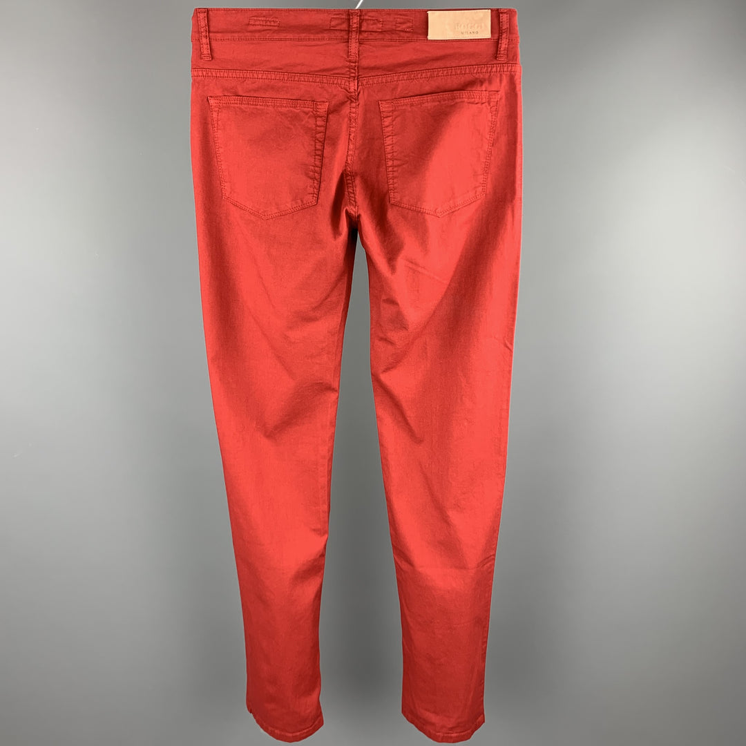 BOGGI Size 33 Red Cotton Blend Button Fly Casual Pants