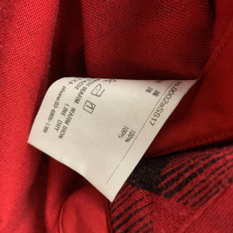 TAKAHIROMOIYASHITA The Soloist Size M Red Black Checkered Cotton Wrap Long Sleeve Shirt