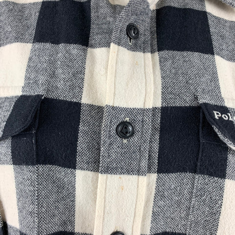 POLO by RALPH LAUREN Size M Black White Cotton Checkered Patch Pockets Shirt