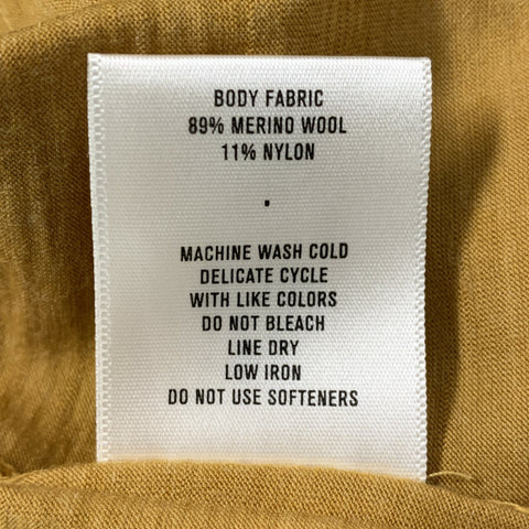 TRACKSMITH  Size L Mustard Solid Wool &  Nylon Crew-Neck  T-shirt