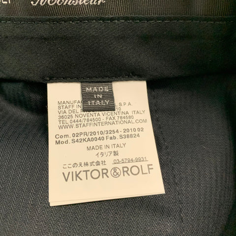 VIKTOR & ROLF Size 38 Black Solid Wool Tuxedo Dress Pants