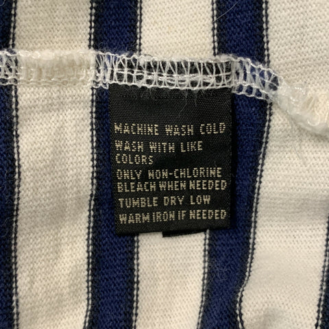 RRL by RALPH LAUREN Size M Cream Navy Stripe Cotton Nautical T-shirt