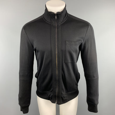 HUGO BOSS Taille S Veste zippée en coton noir uni