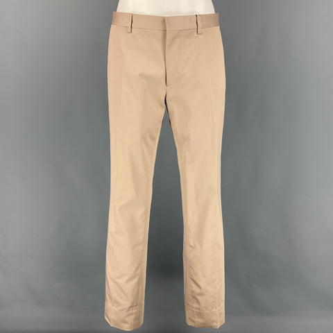 BURBERRY LONDON Size 36 Beige Cotton Notch Lapel Suit