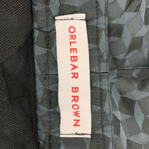 ORLEBAR BROWN Size M Black Charcoal Geometric Polyester Lined Swim Trunks