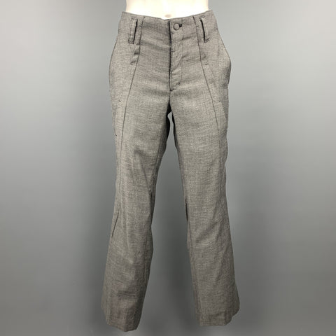 KOHSHIN SATOH Size 30 Grey Heather Polyester Blend Casual Pants