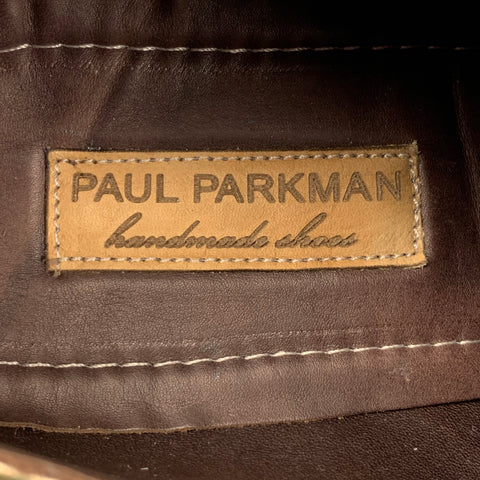 PAUL PARKMAN Size 8 Turquoise Brown Perforated Leather Wingtip Shoes