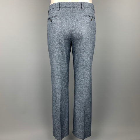 CALVIN KLEIN COLLECTION Size 38 Blue Heather Wool Notch Lapel Suit