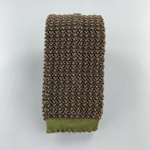 HOLLAND & HOLLAND Brown Purple & Green Silk Textured Knit Tie