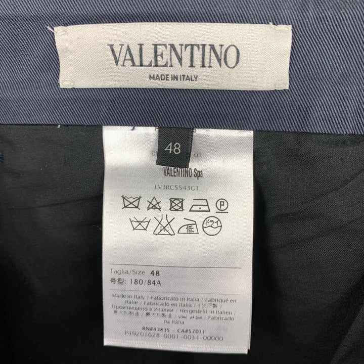 VALENTINO Size 32 Navy Cotton / Polyamide Zip Fly Casual Pants