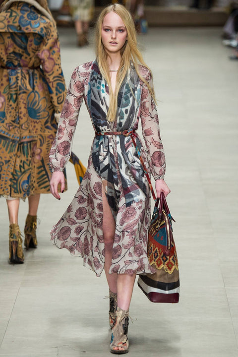 BURBERRY PRORSUM Fall 2014 Geometric St Ives Canvas Tote Bag