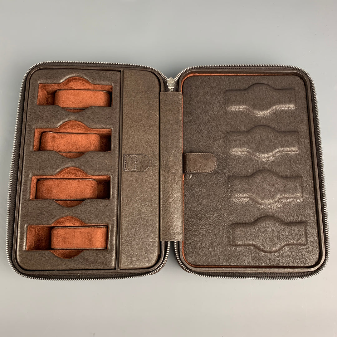 HODINKEE Dark Brown Leather Watch Travel Case