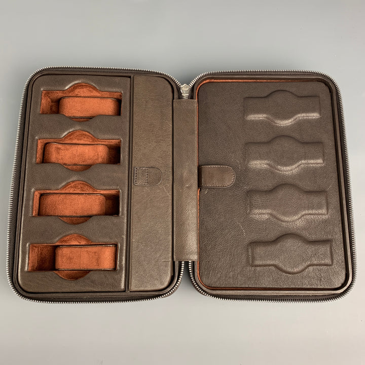 HODINKEE Dark Brown Leather Watch Travel Case