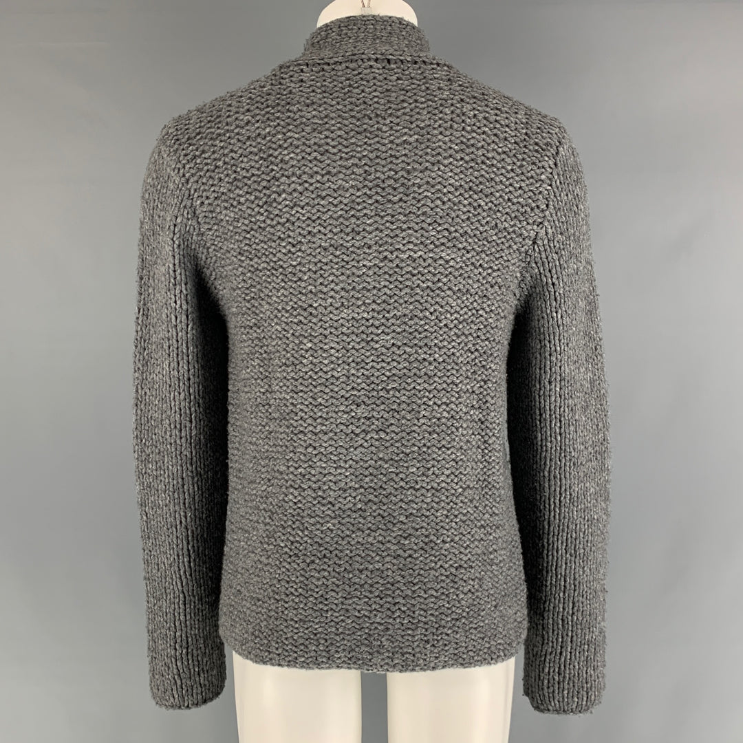 ANN DEMEULEMEESTER Taille M Pull en maille épaisse en laine vierge et cachemire gris