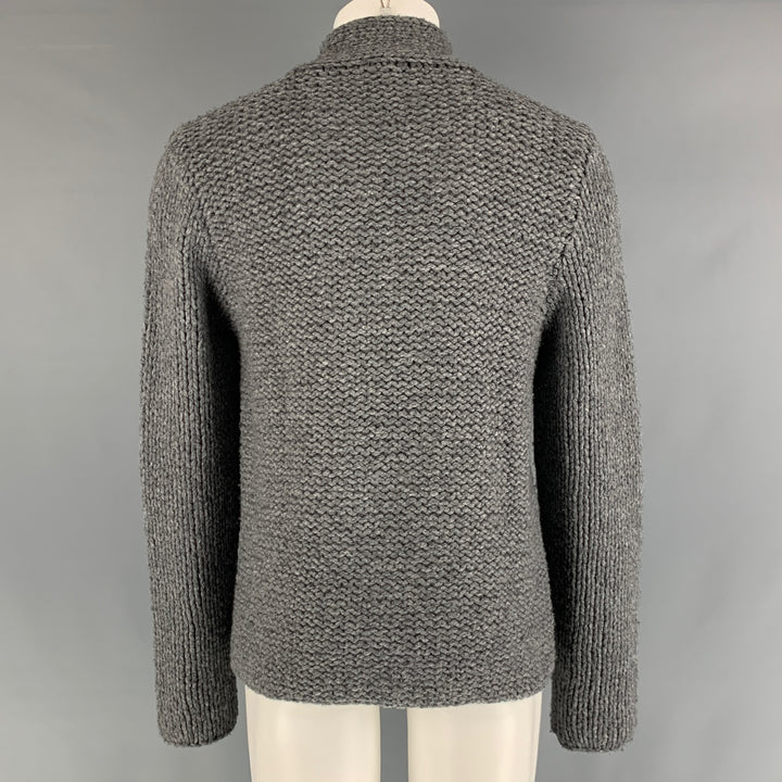 ANN DEMEULEMEESTER Size M Grey Virgin Wool  Cashmere Chunky Knit Sweater