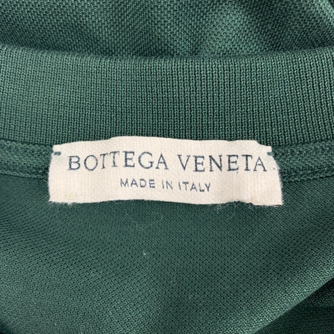 BOTTEGA VENETA Size M Forest Green Cotton Buttoned Polo