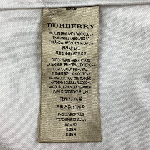 BURBERRY Size S White Cotton Button Up Long Sleeve Shirt