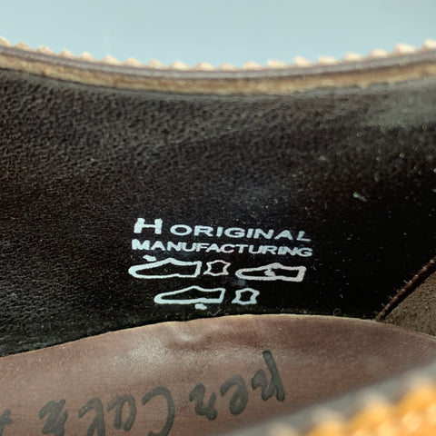 CALZOLERIA HARRIS Size 11 Tan & Brown Perforated Leather Wingtip Lace Up Shoes