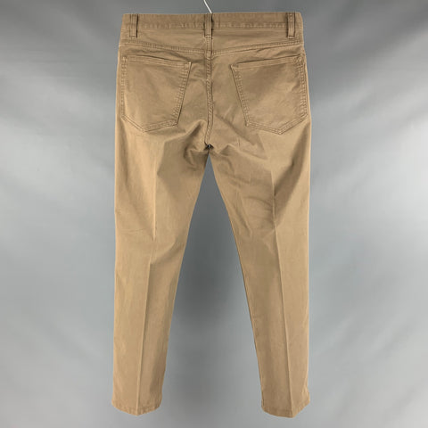 THEORY Size 30 Khaki Cotton  Elastane Zip Fly Casual Pants