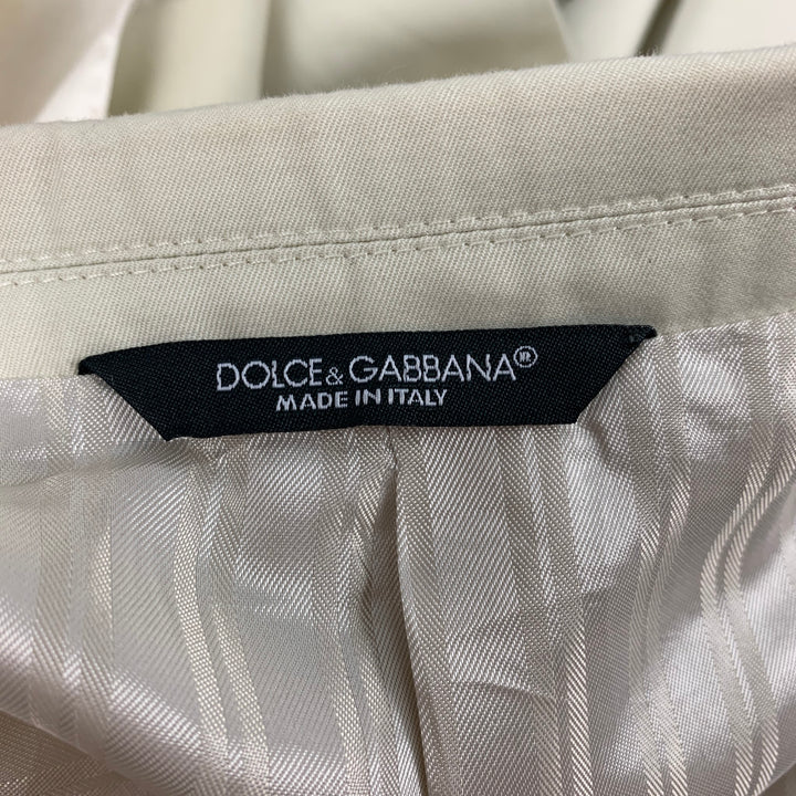 DOLCE & GABBANA Size 40 Regular Beige Cotton / Silk Peak Lapel Sport Coat