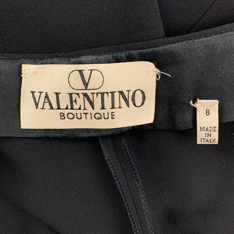 VALENTINO Pantalon habillé à jambe large en viscose noire taille 8