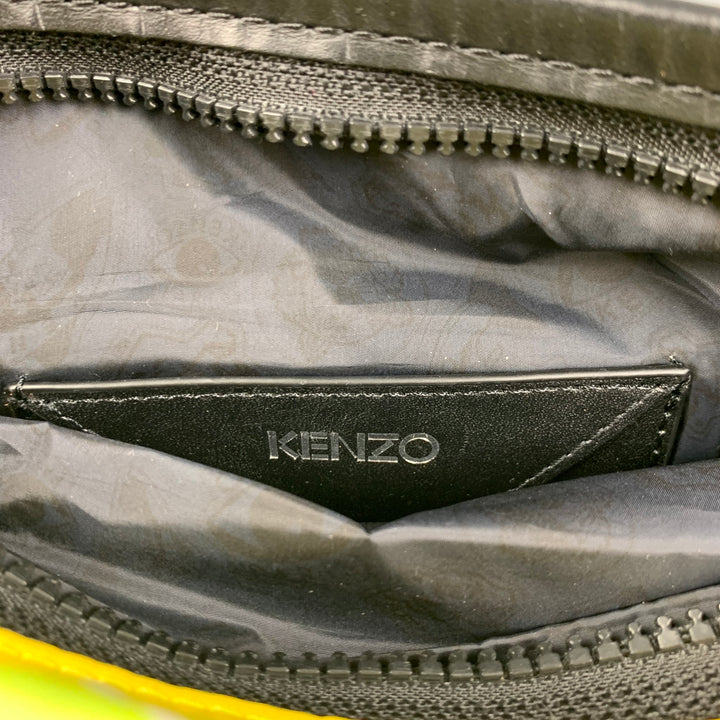 Sac ceinture en nylon avec logo néon jaune KENZO
