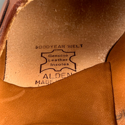ALDEN Size 7 Burnished Tan Calf Leather Tassels Moccasins 662 Loafers