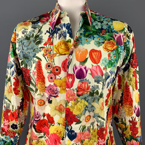PAUL SMITH Size L Multi-Color Floral Cotton Button Up Long Sleeve Shirt