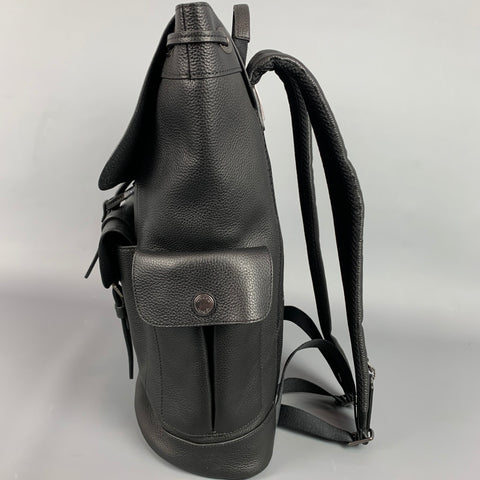 Mochila Hudson de cuero granulado negro de COACH