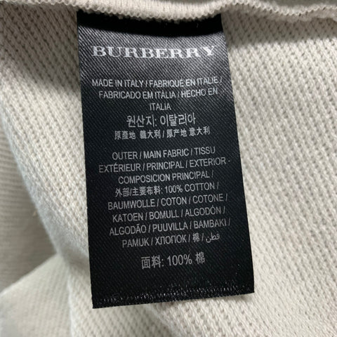 BURBERRY Taille S Pull court uni en coton gris