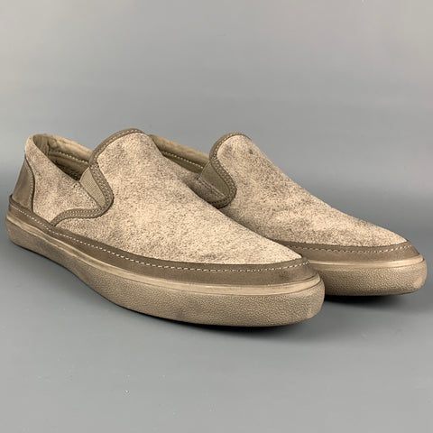 JOHN VARVATOS Size 10 Light Brown Suede Slip On Loafers