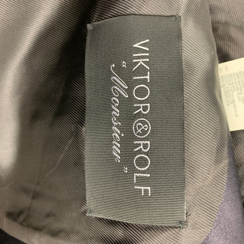 VIKTOR & ROLF Size 42 Charcoal Silk Wool Tuxedo Suit
