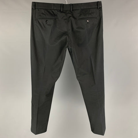 LOUIS VUITTON Size 36 Black Cotton Zip Fly Dress Pants