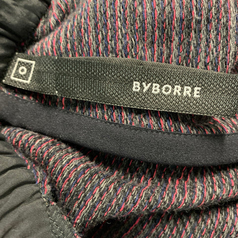 BYBORRE Size S Black Red Textured Cotton Joggers Casual Pants