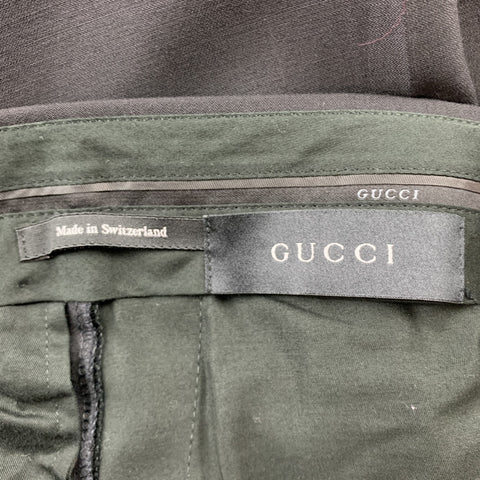GUCCI Size 38 Black Wool / Mohair Zip Fly Dress Pants