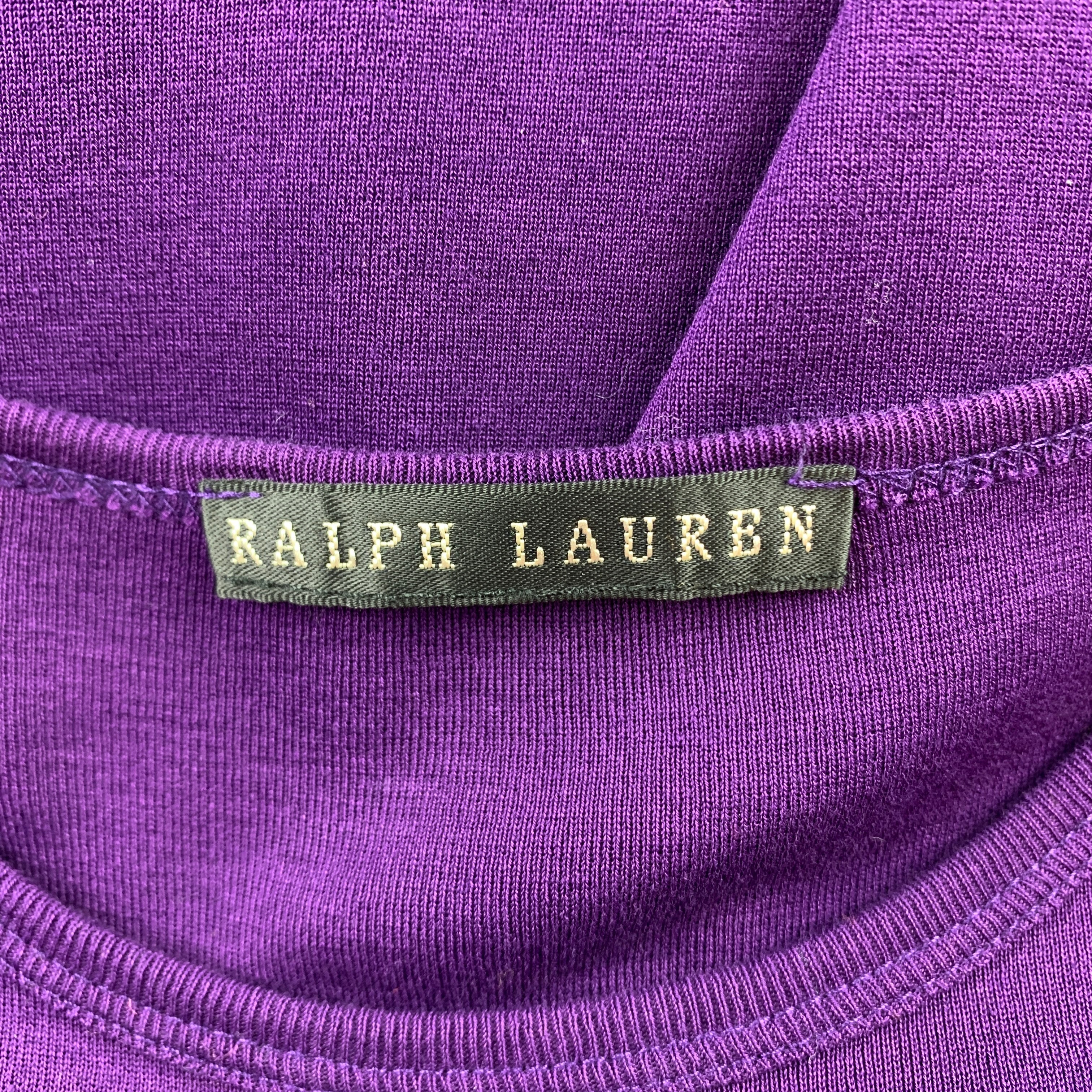 RALPH LAUREN Black Label Size M Purple Mercerized Cotton Crew-Neck