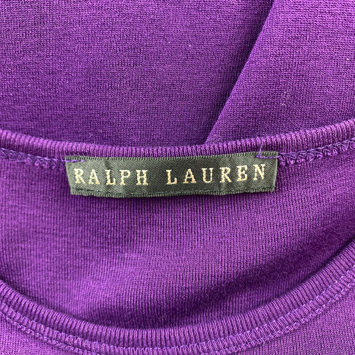 RALPH LAUREN Black Label Taille M T-shirt à col rond en coton mercerisé violet