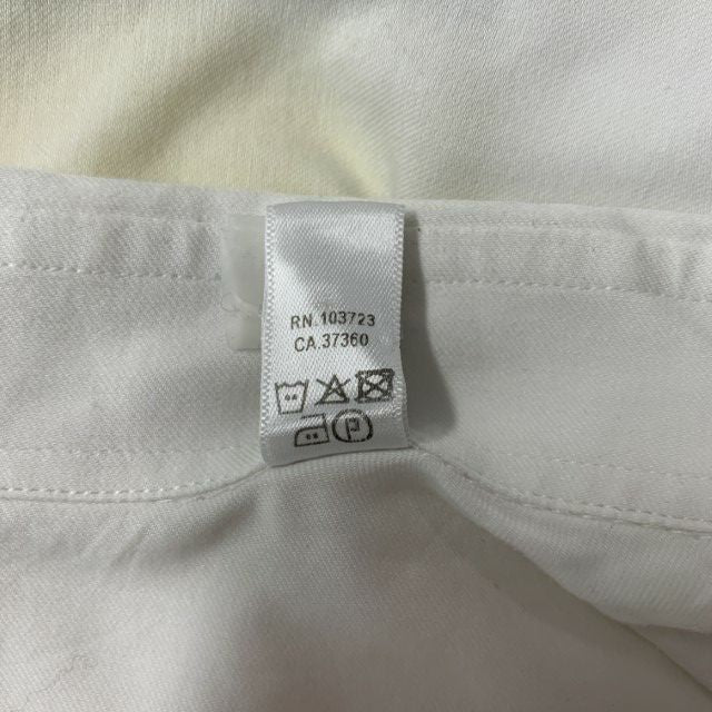 ARMANI COLLEZIONI Size XXL Solid White Grey Cotton Button Up Long Sleeve Shirt
