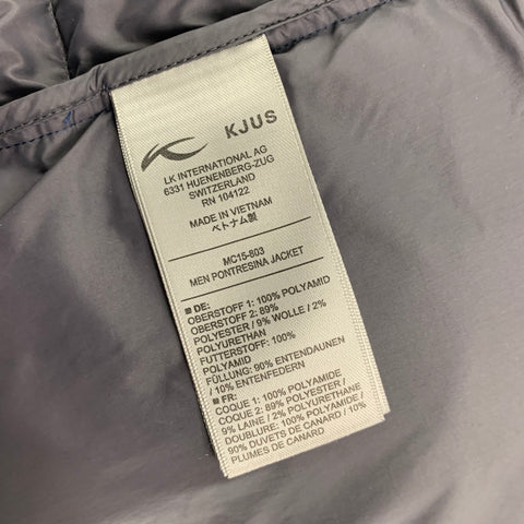 KJUS Size M Navy Grey Quilted Polyamide Zip Up Jacket