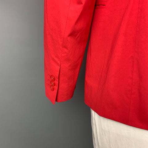 VERSACE COLLECTION Size 44 Red Cotton Notch Lapel Sport Coat