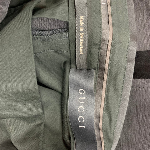 GUCCI by TOM FORD Size 30 Black Wool Blend Tuxedo Dress Pants