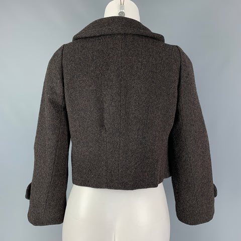 MARNI Size 4 Black Brown Nailhead Cropped Jacket