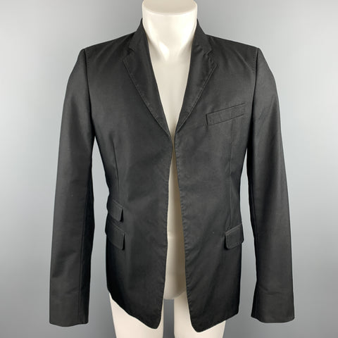 DSQUARED2 Chest Size 38 Black Studded Cotton / Polyamide Notch Lapel Sport Coat