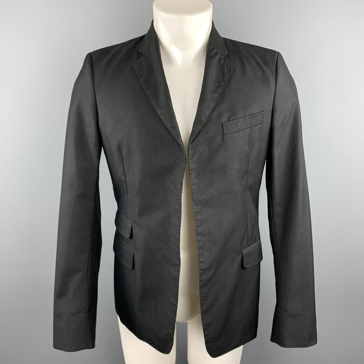 DSQUARED2 Taille de poitrine 38 Manteau de sport clouté noir en coton/polyamide à revers cranté