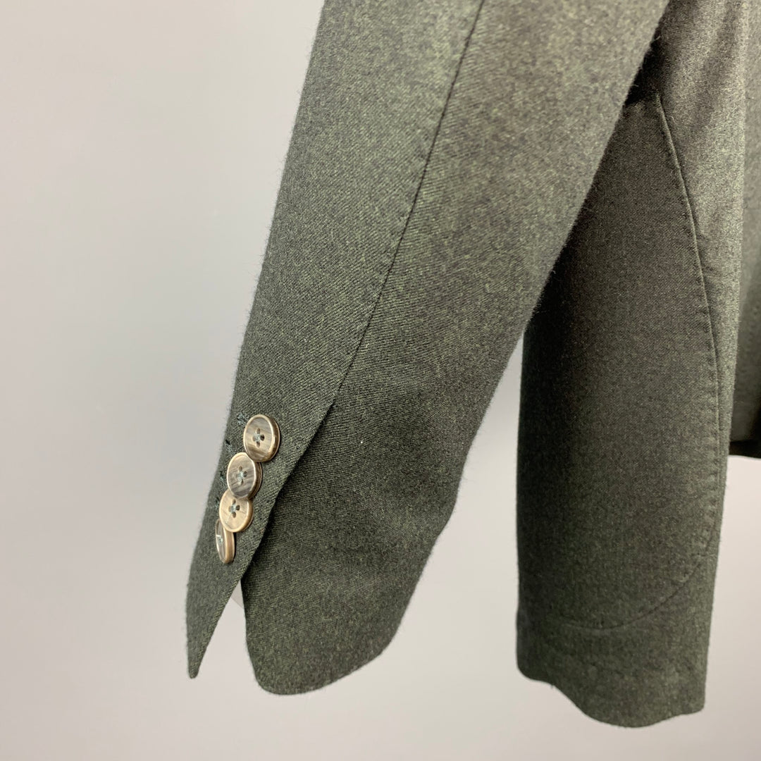 BRANDO Size 36 Charcoal Wool Notch Lapel Sport Coat