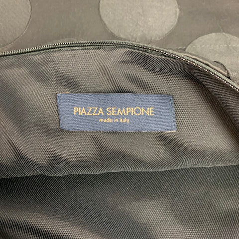 PIAZZA SEMPIONE Black on Black Dots Silk Blend Pouch Bag