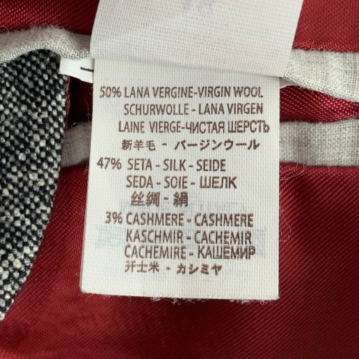 BRUNELLO CUCINELLI Size 38 Black White Wool Cashmere Silk Sport Coat