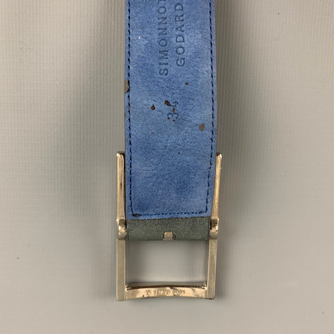 SIMONNOT GODARD Size 37 Grey Blue Suede Belt
